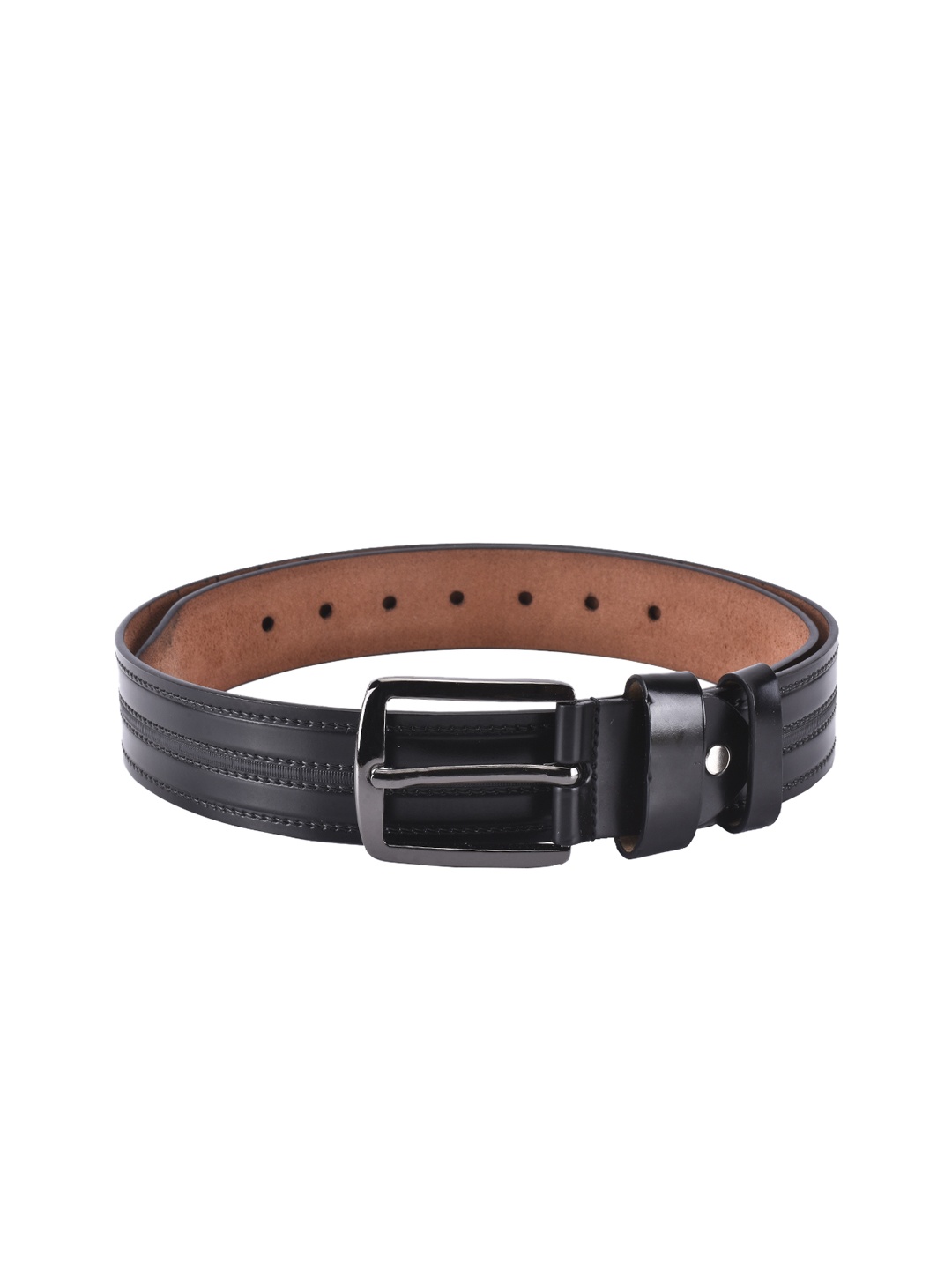 

BuckleUp Men Black Solid Belt