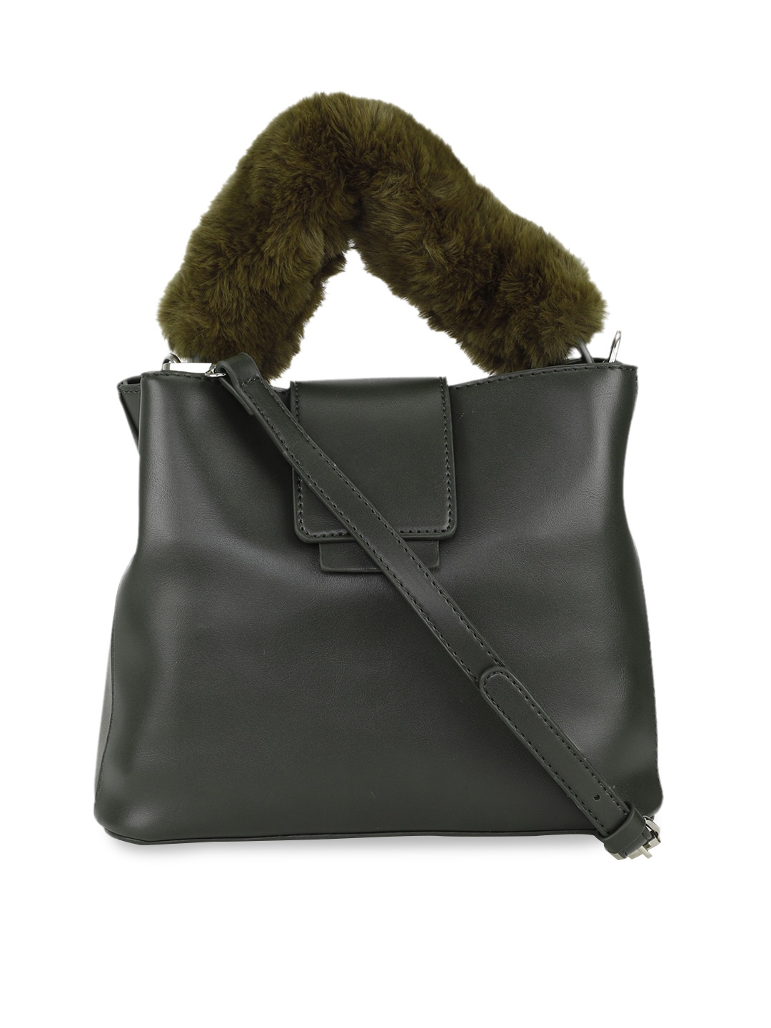 

People Olive Green Solid Sling Bag