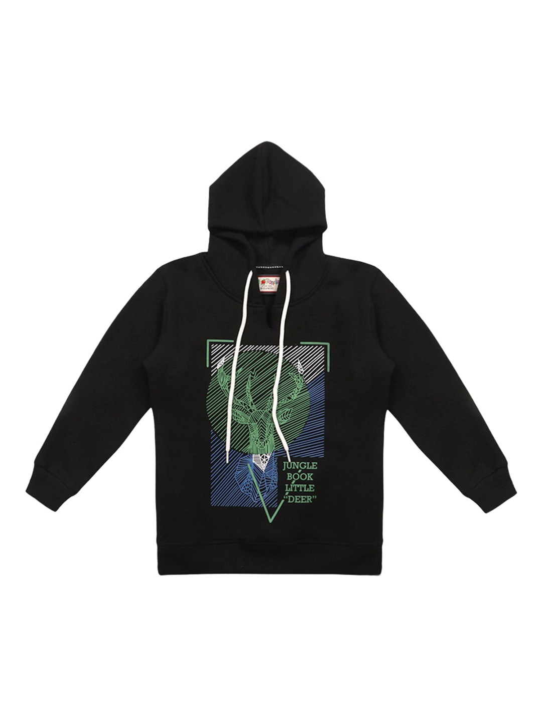 

Lil Tomatoes Boys Black & Green Printed Hooded Sweatshirt