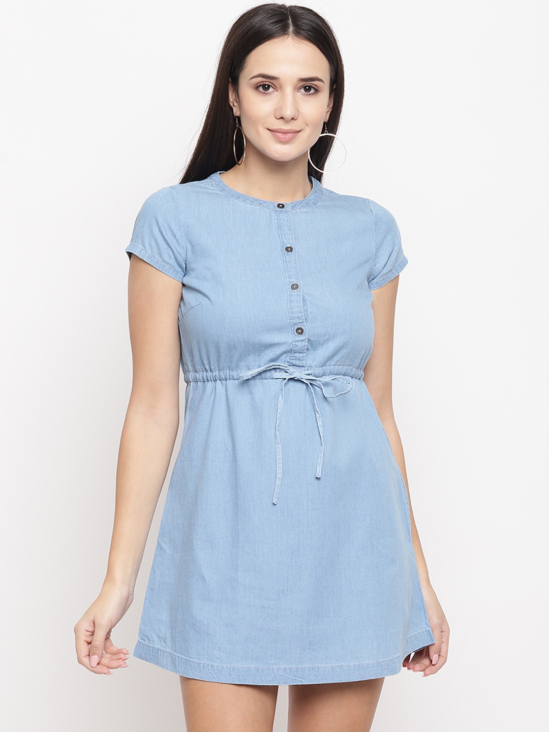 

Aeropostale Women Blue Solid Fit and Flare Dress