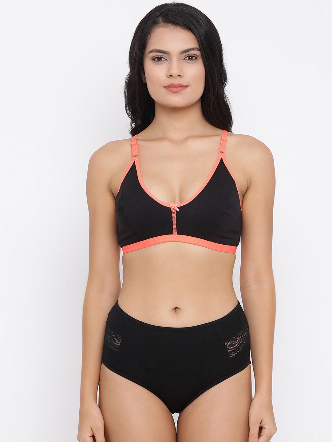

Clovia Women Black Solid Lingerie Set COMBBP93832B