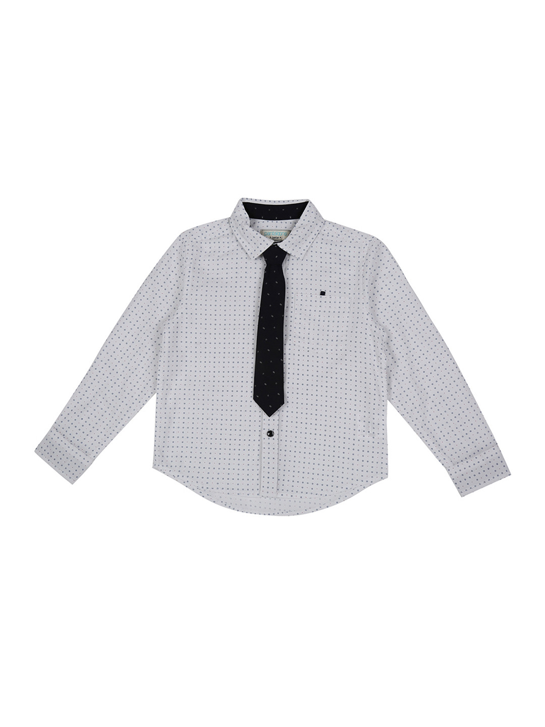 

Pantaloons Junior Boys White Regular Fit Printed Party Shirt