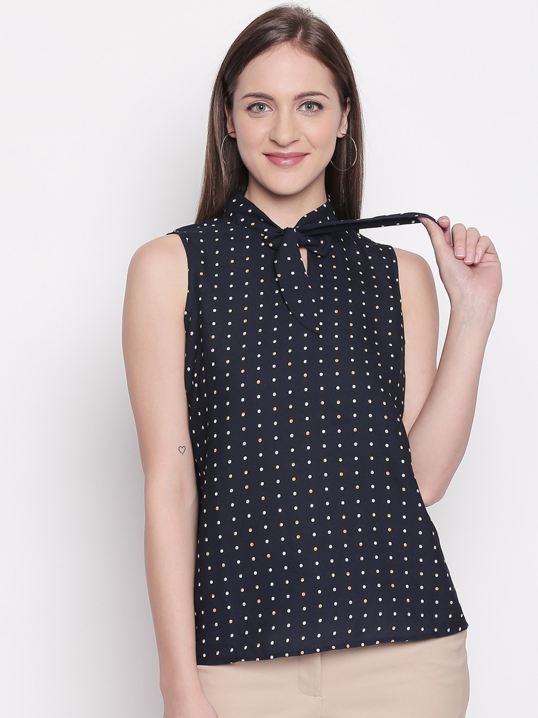 

Annabelle by Pantaloons Women Navy Blue Printed Top
