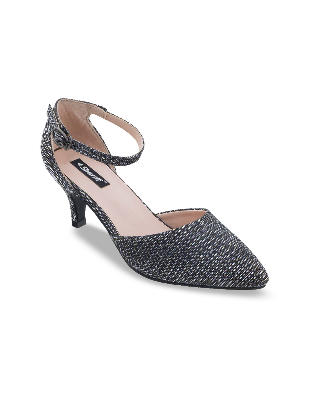 

Sherrif Shoes Women Grey Textured Pumps