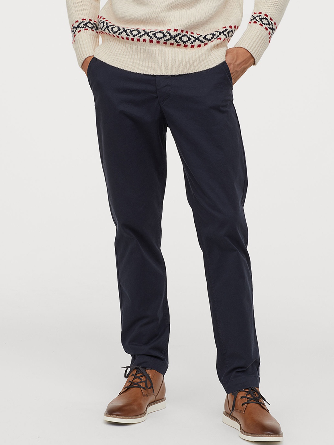 

H&M Men Blue Chinos Slim Fit Stretch
