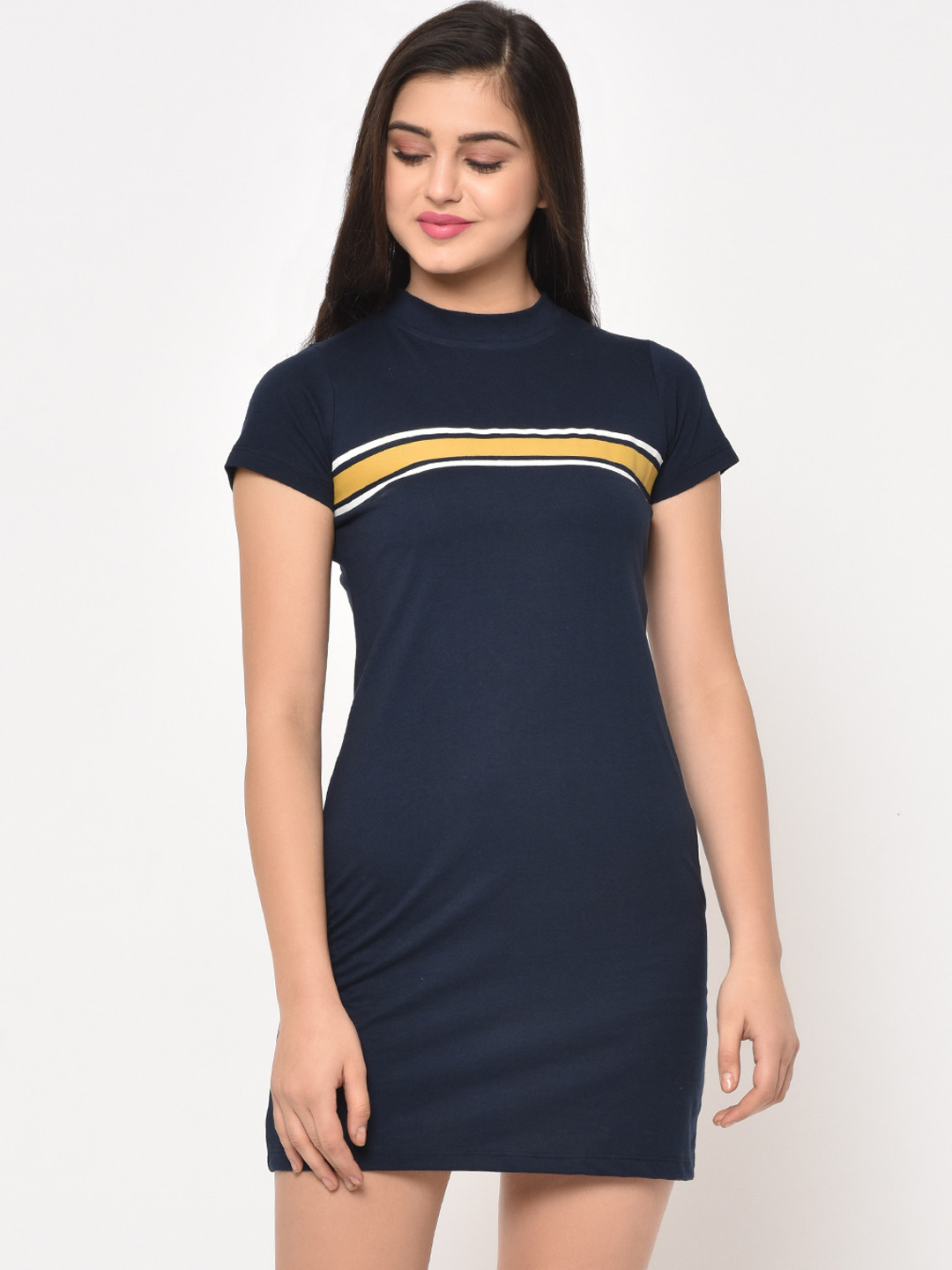 

Rigo Printed Bodycon Dress, Navy blue