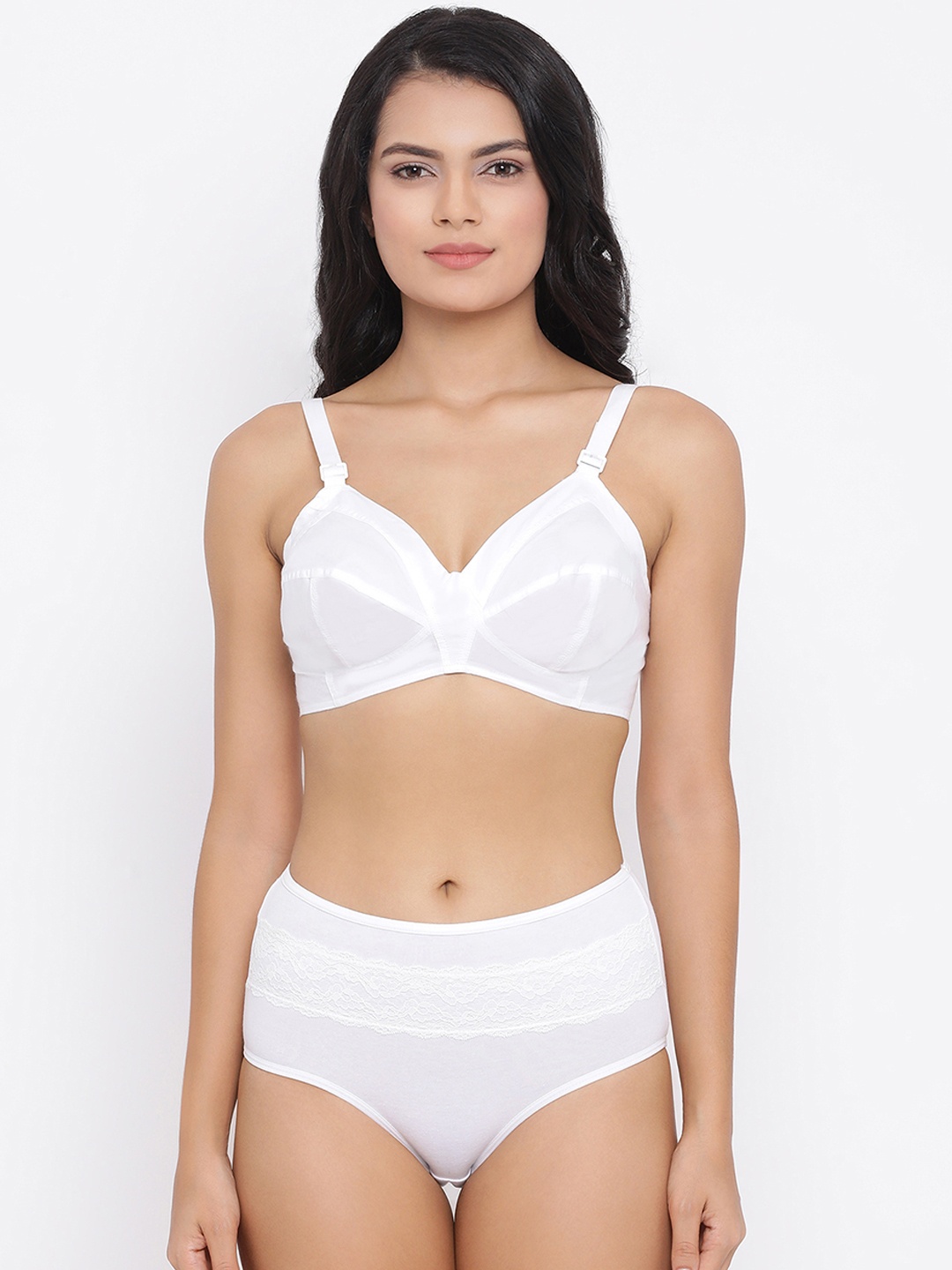 

Clovia Women White Solid Lingerie Set COMBP100432B