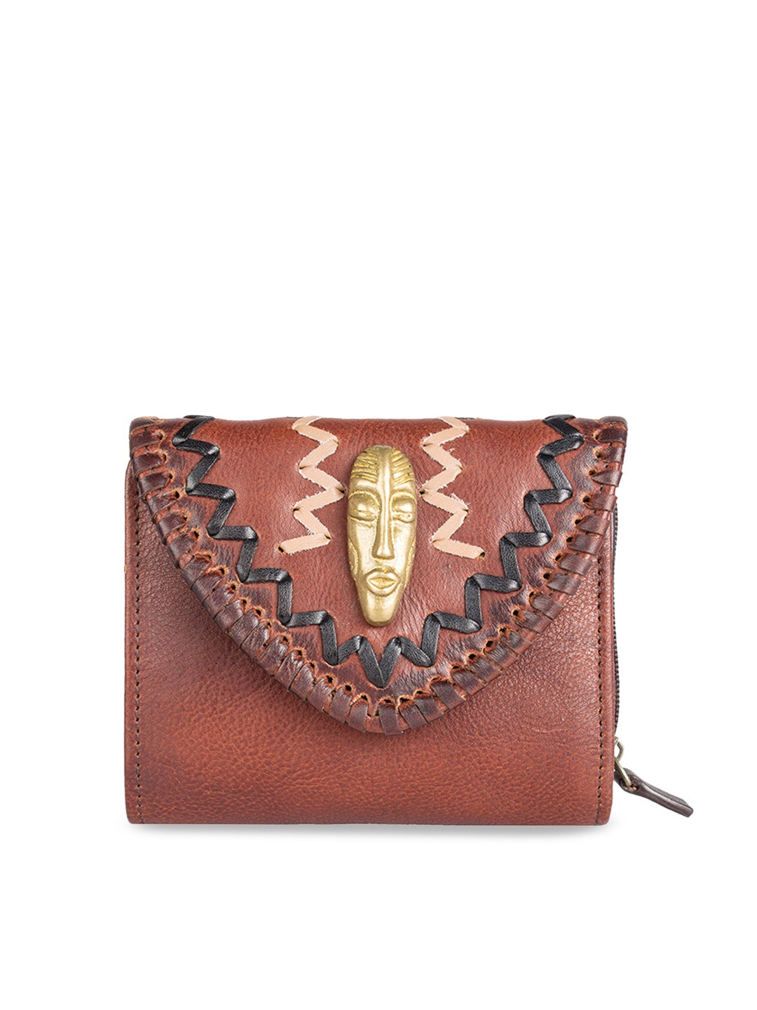 

Hidesign Women Brown Textured Leather Two Fold Wallet