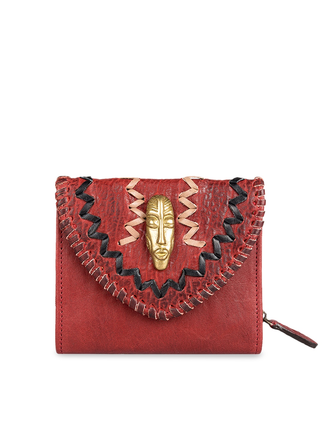 

Hidesign Women Red Textured Leather Two Fold Wallet