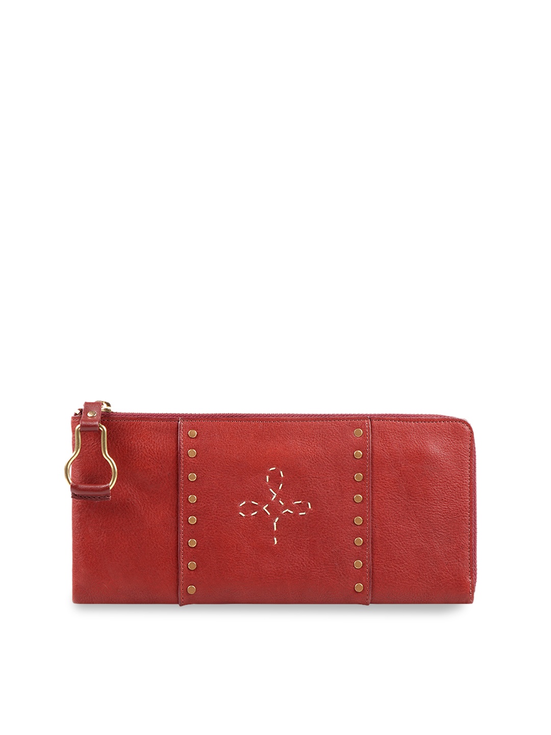 

Hidesign Women Red Solid Leather Zip Around Wallet