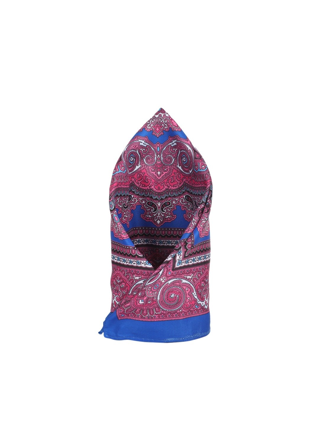 Peter England Men Magenta & Blue Ethnic Print Pocket Square