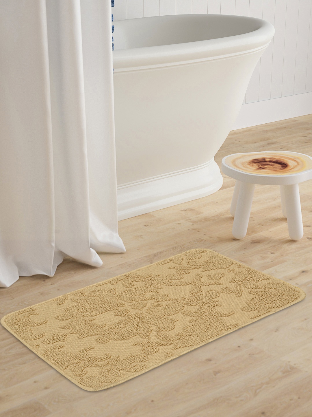

Saral Home Beige Sirie Anti-Skid Bath Rug