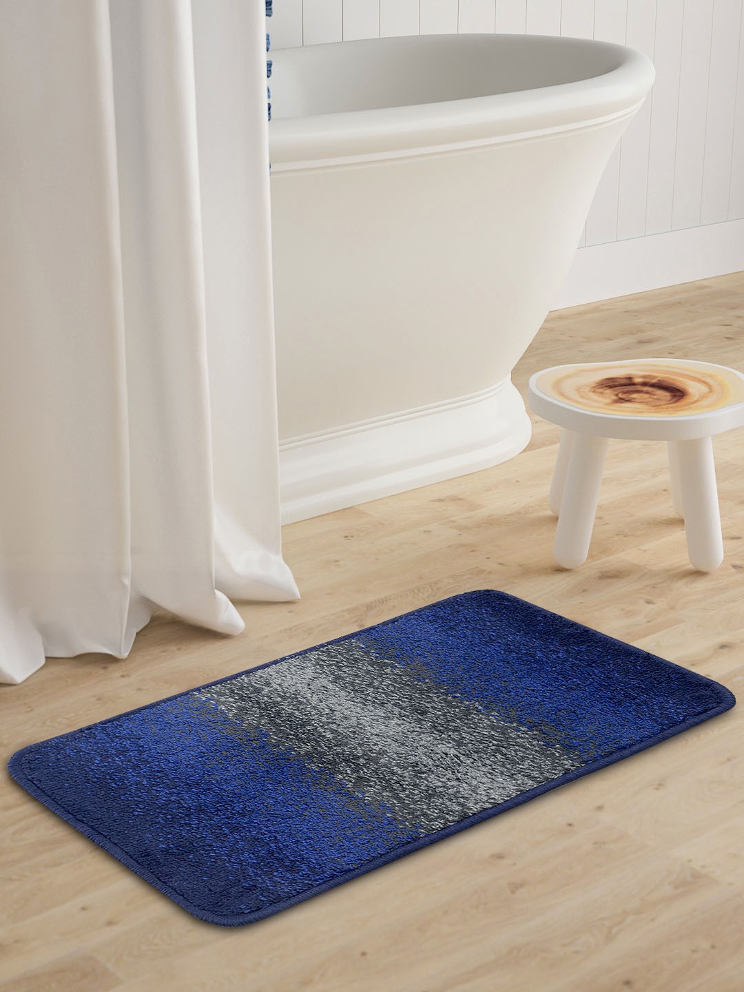 

Saral Home Blue & Grey Aeon Anti-Skid Bath Rug