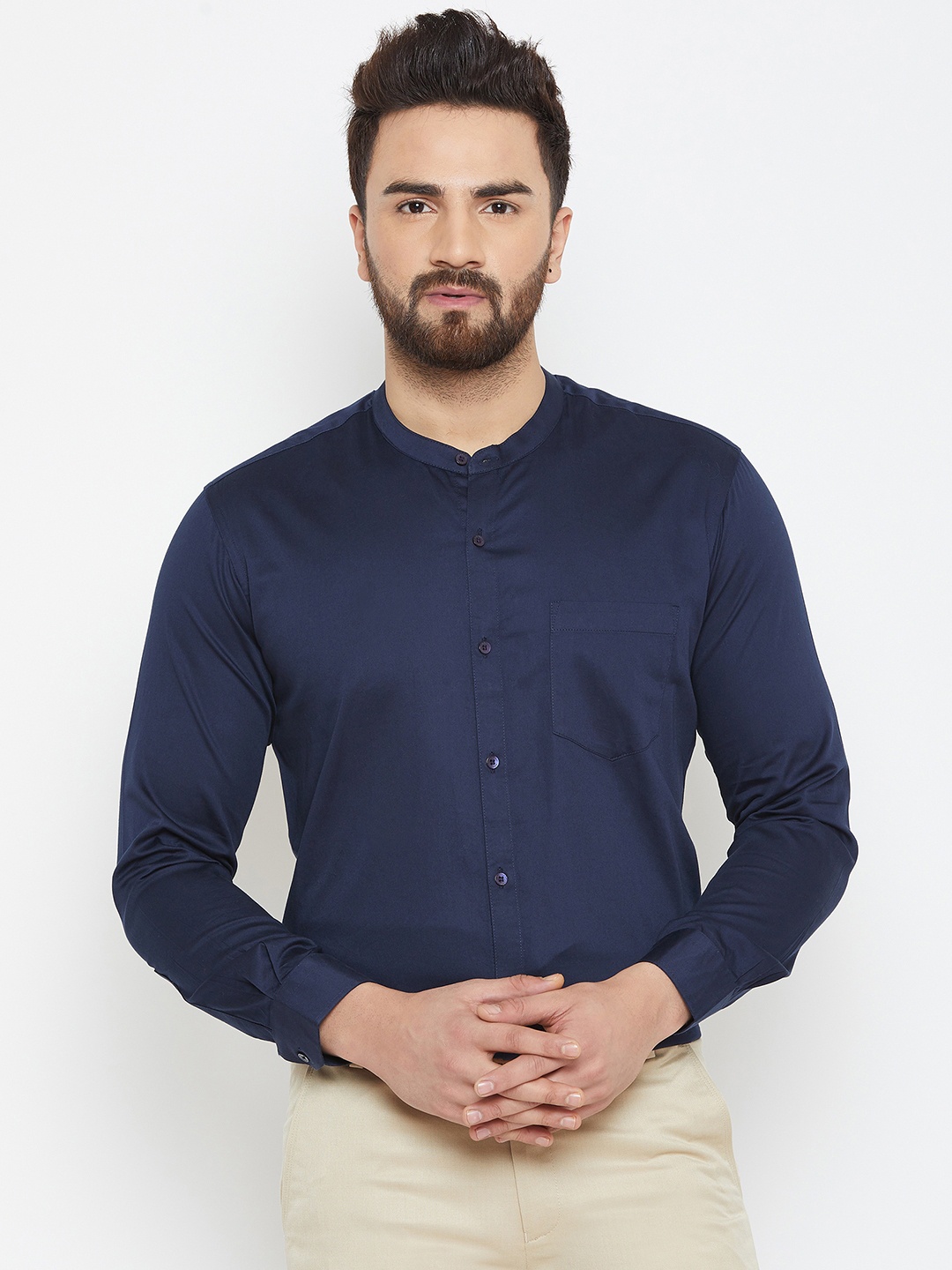 

Canary London Men Navy Blue Smart Slim Fit Solid Formal Shirt