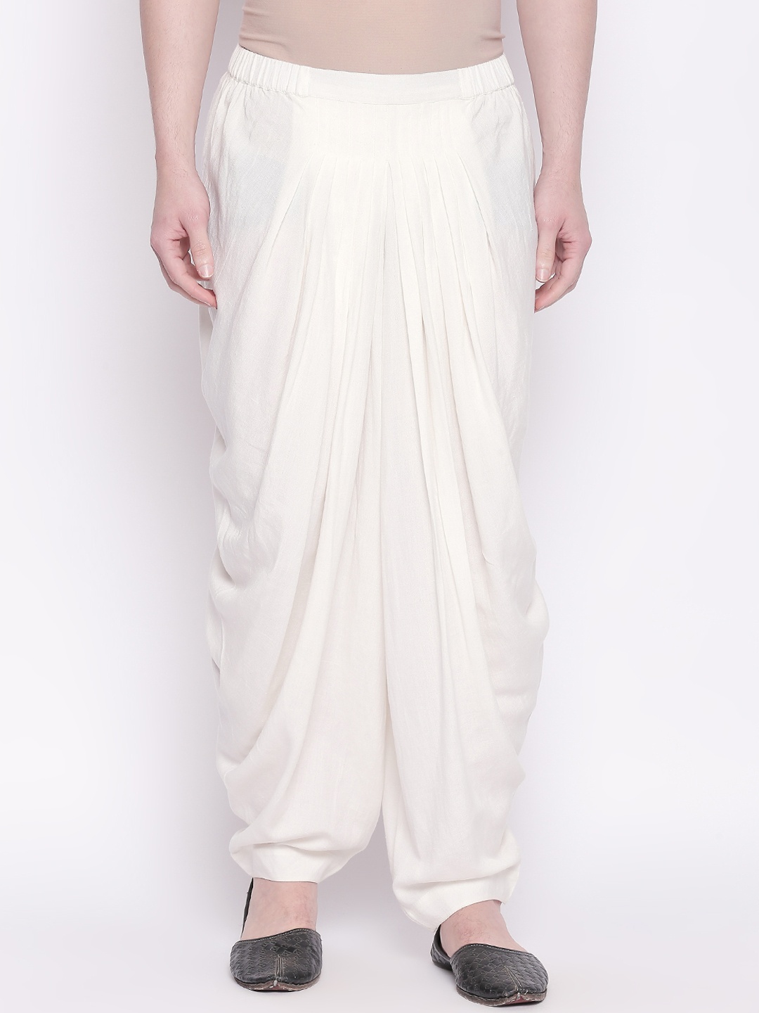 

indus route by Pantaloons Men Off White Solid Dhoti Pants