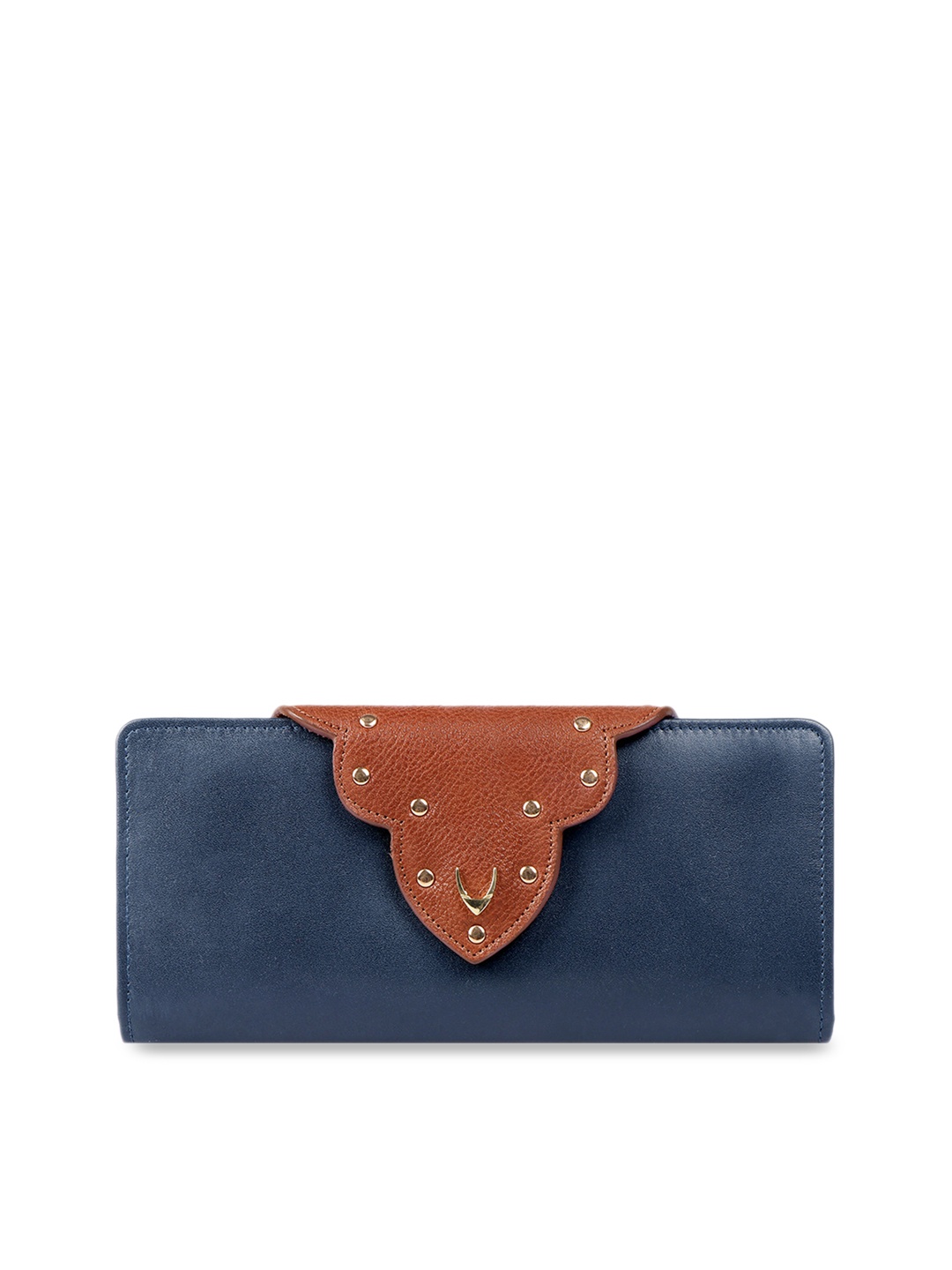 

Hidesign Women Blue & Brown Colourblocked Leather Two Fold Wallet