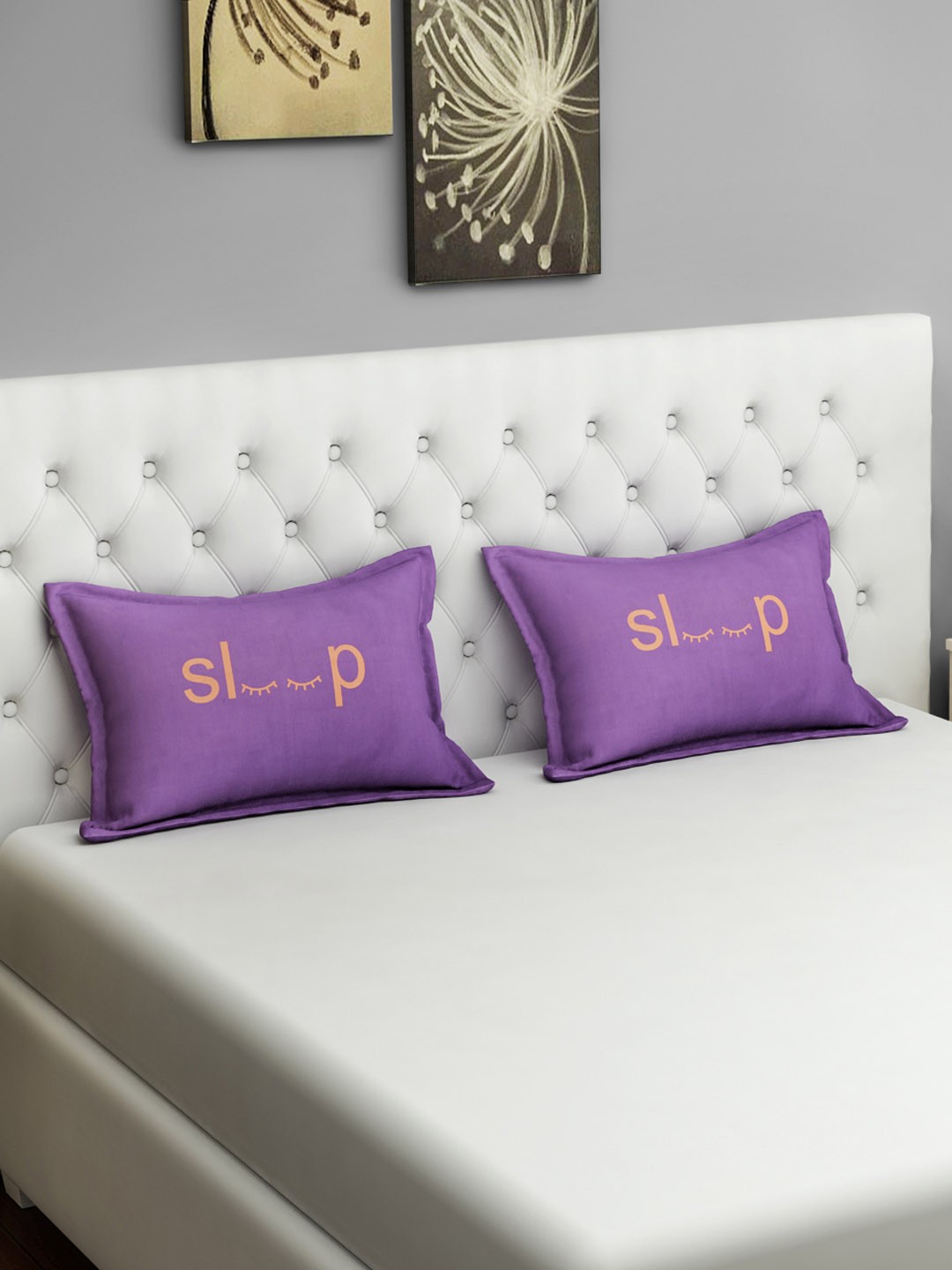 

SWAYAM Set of 2 Purple Sleep Graffiti Pillow Covers