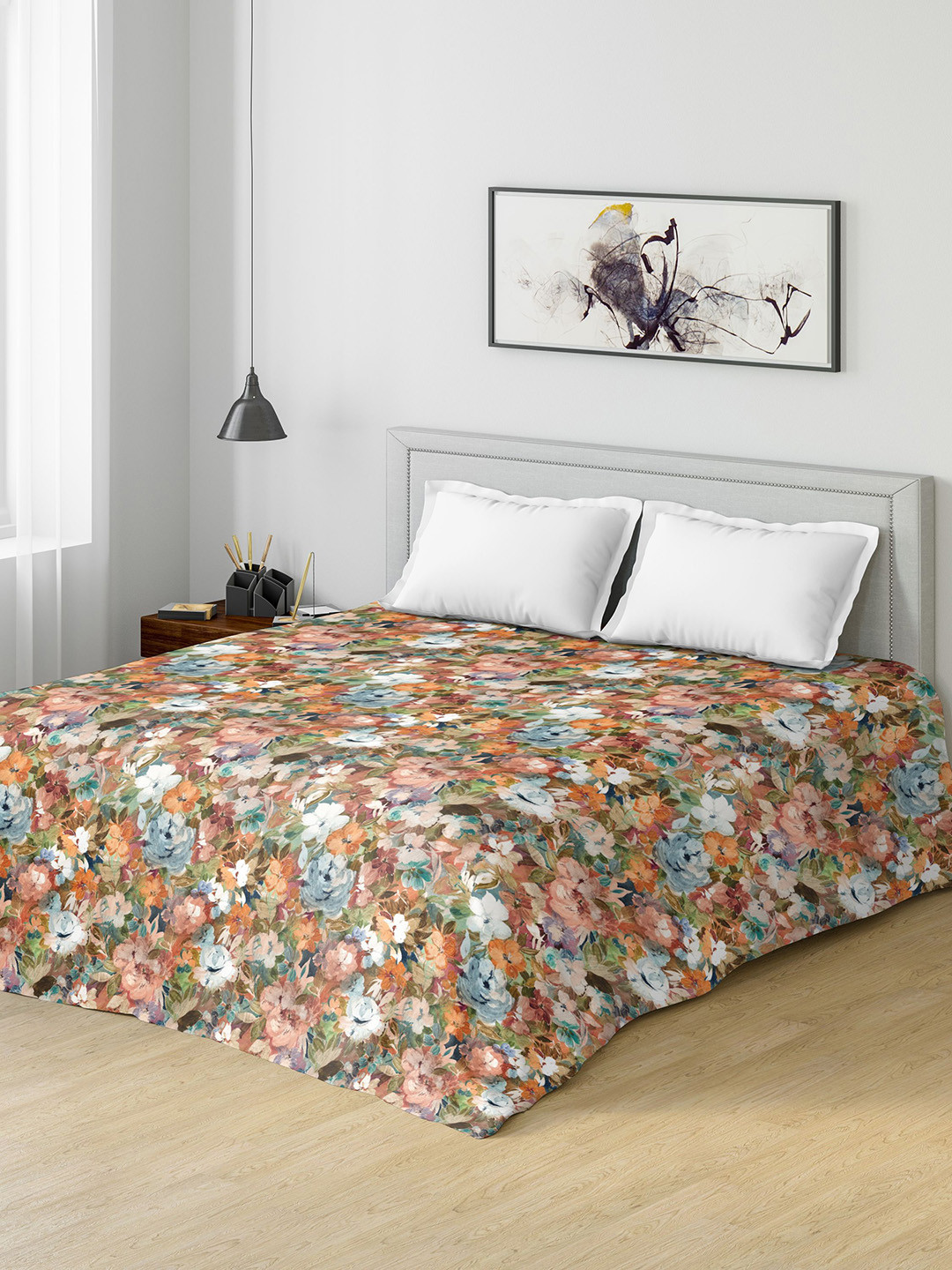 

DDecor Orange & Green Floral Mild Winter 150 GSM Double Bed Comforter