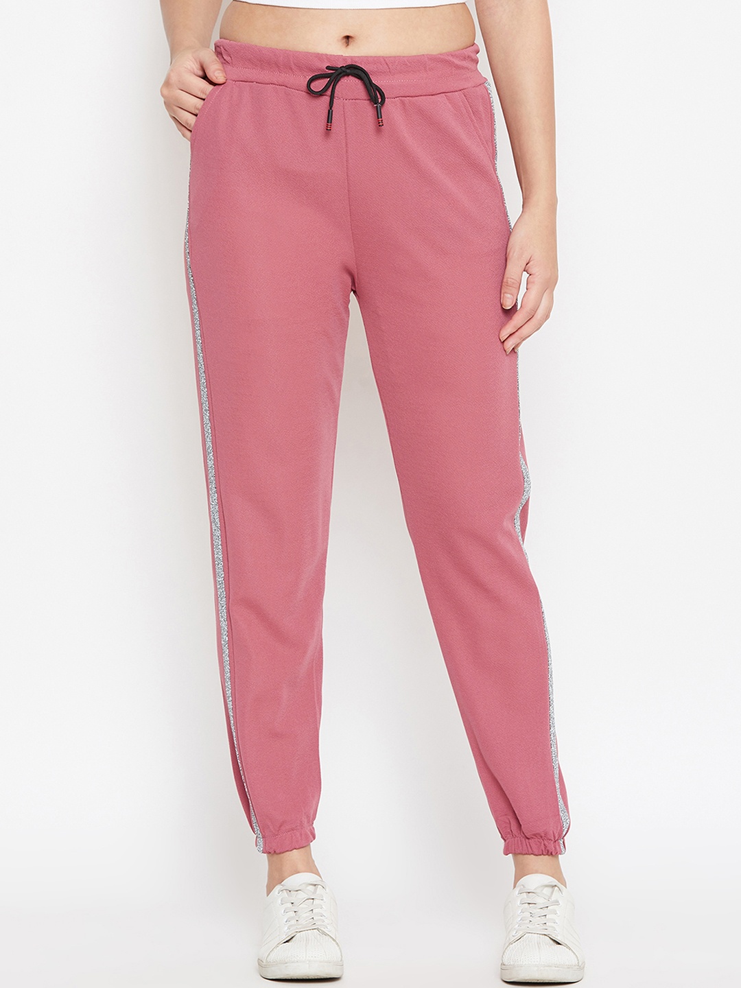 

Camey Women Pink Solid Pure Silk Slim Fit Joggers