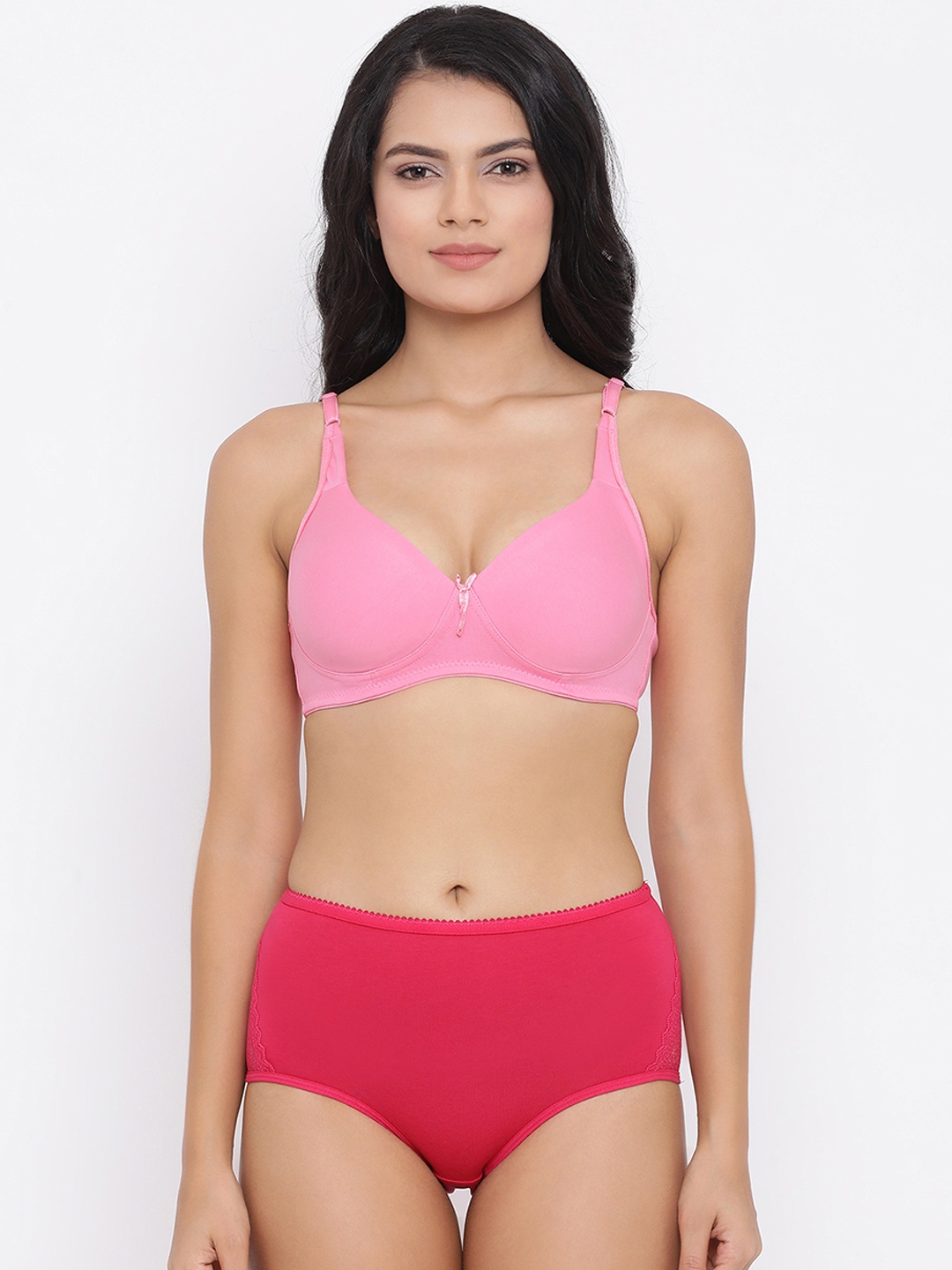 

Clovia Women Pink Solid Lingerie Set COMBBP48832B