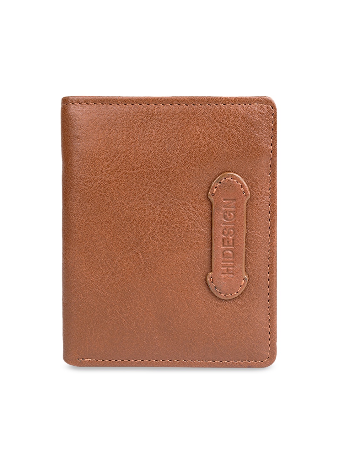 

Hidesign Men Tan Brown Textured Two Fold Leather Wallet