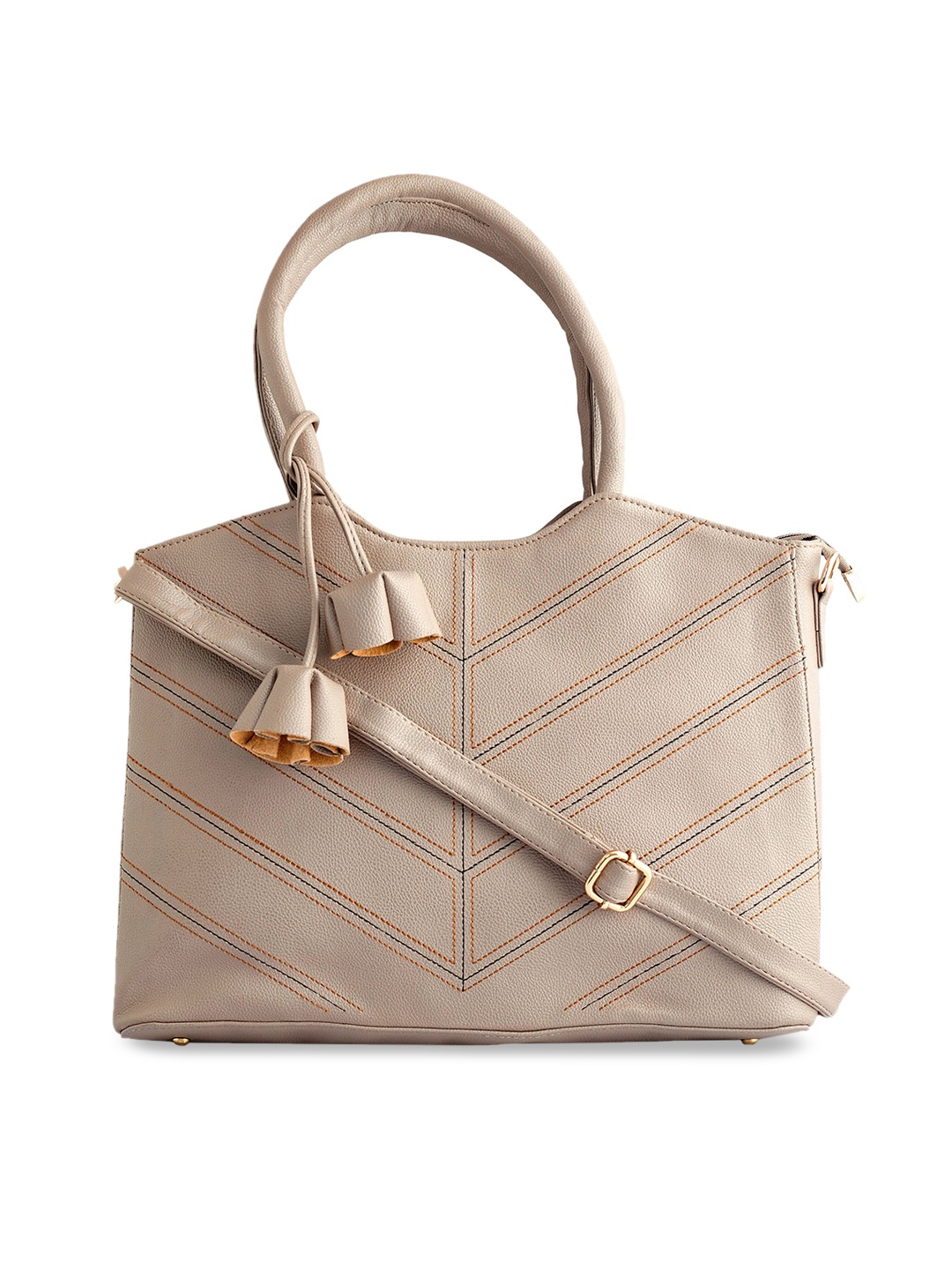 

LEGAL BRIBE Khaki Self Design Handheld Bag