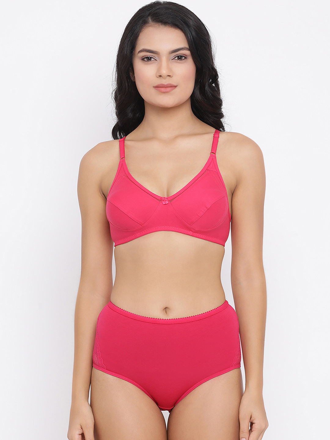 

Clovia Women Pink Solid Lingerie Set COMBBP45432B