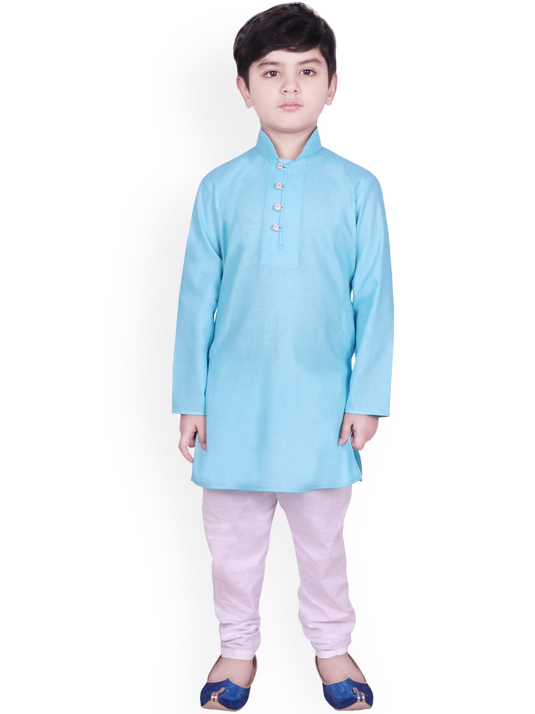 

SG YUVRAJ Boys Blue & Lavender Solid Kurta with Pyjamas