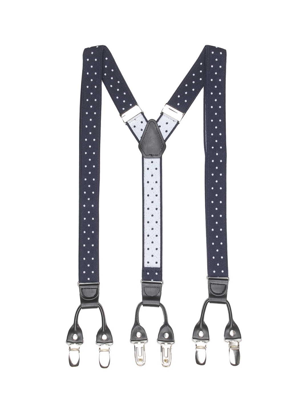 

Alvaro Castagnino Men Navy Blue & White Printed Suspenders