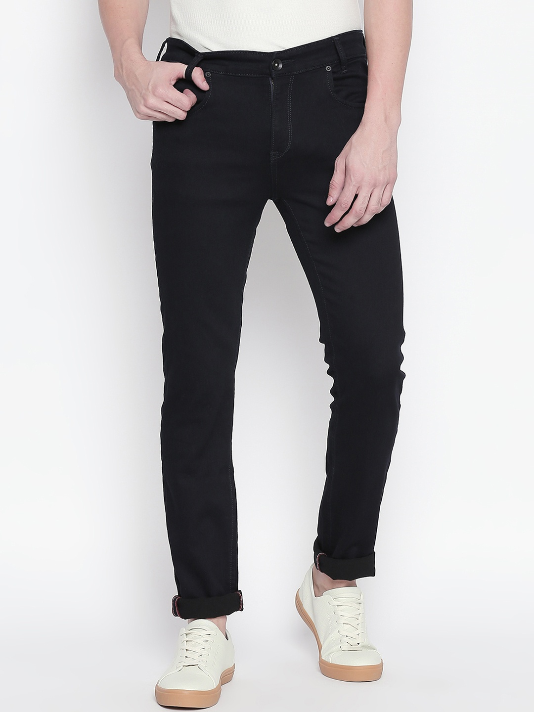 

Mufti Men Black Regular Fit Mid-Rise Clean Look Stretchable Jeans