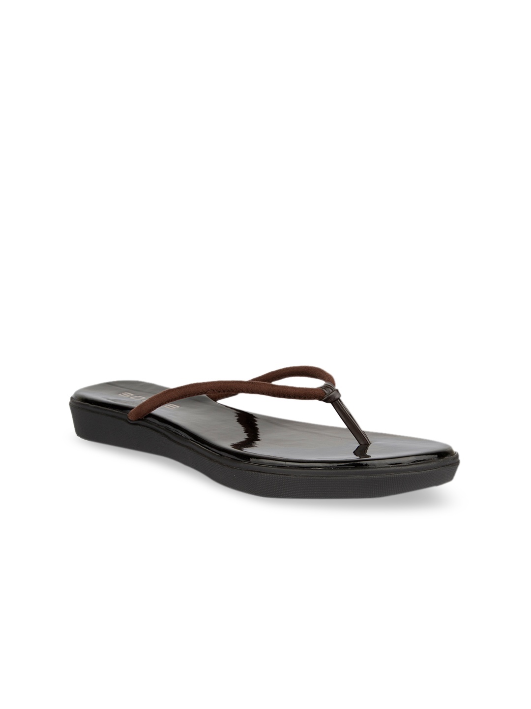 

SOLES Women Brown Solid Open Toe Flats