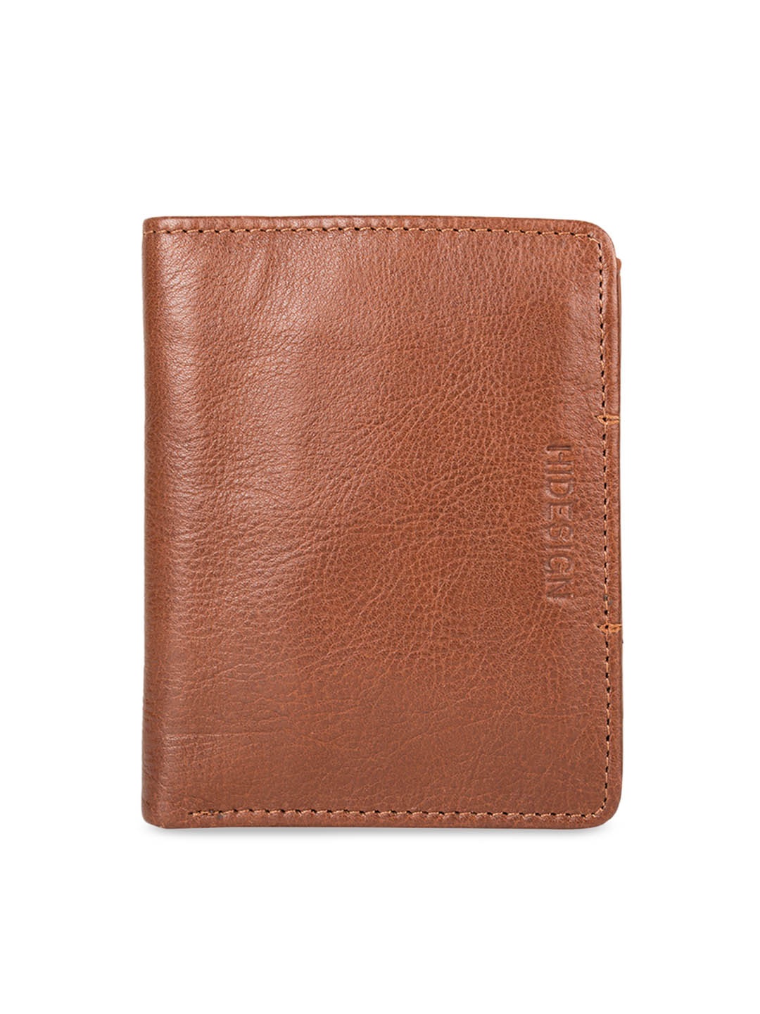 

Hidesign Men Tan Brown Textured Two Fold Leather Wallet