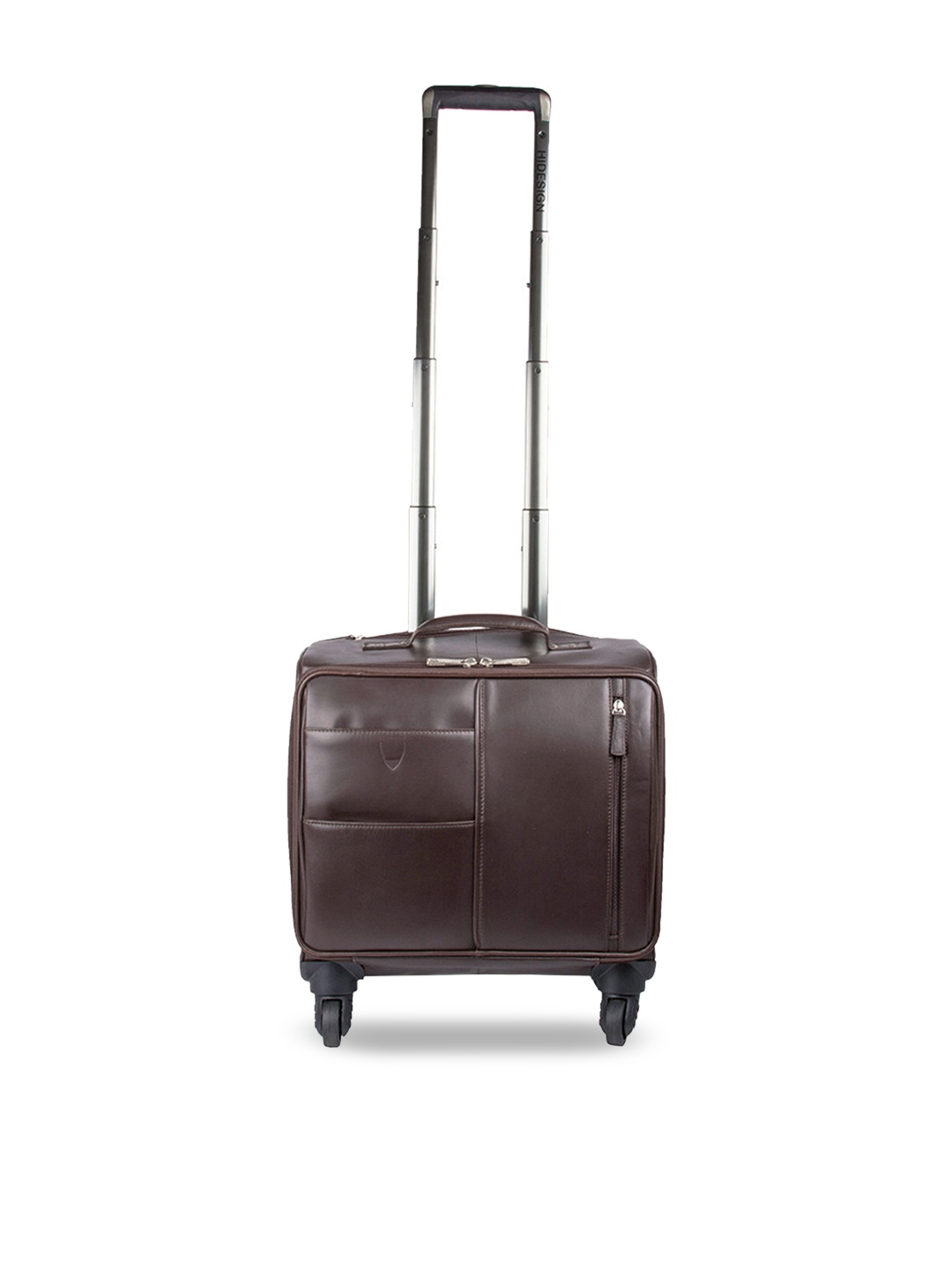 

Hidesign Unisex Coffee Brown Solid Leather Cabin Trolley Suitcase