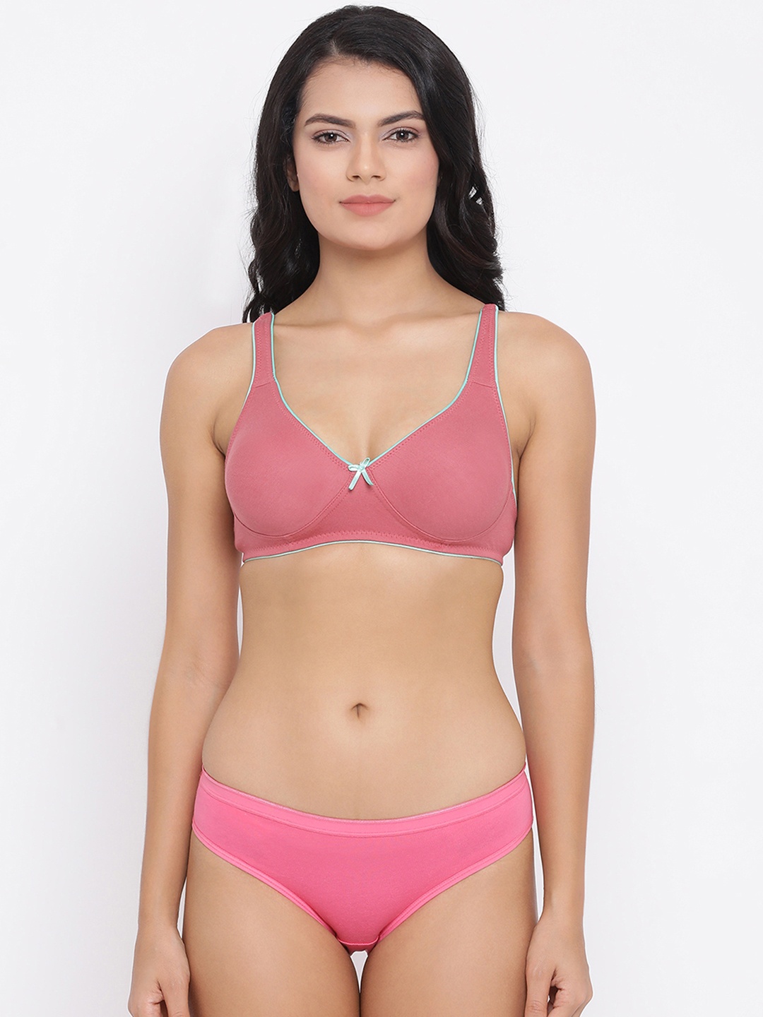 

Clovia Women Pink Solid Lingerie Set COMBBP48432B