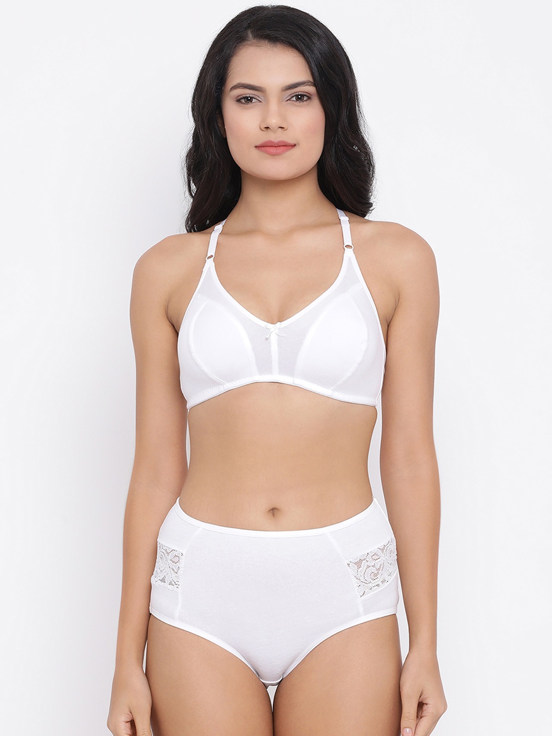

Clovia Women White Solid Lingerie Set COMBBP99932B