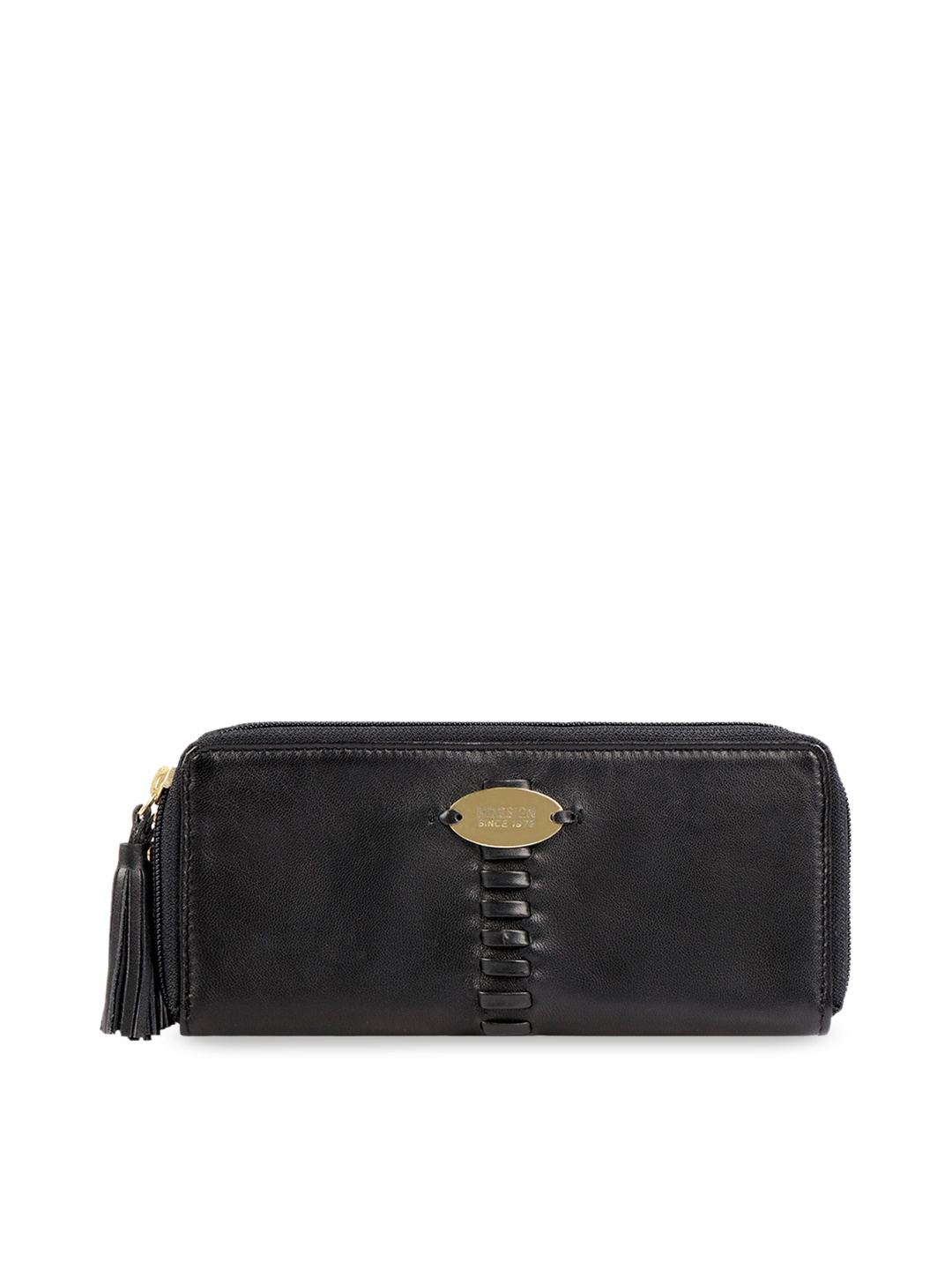 

Hidesign Women Black Solid Leather Zip Around Wallet