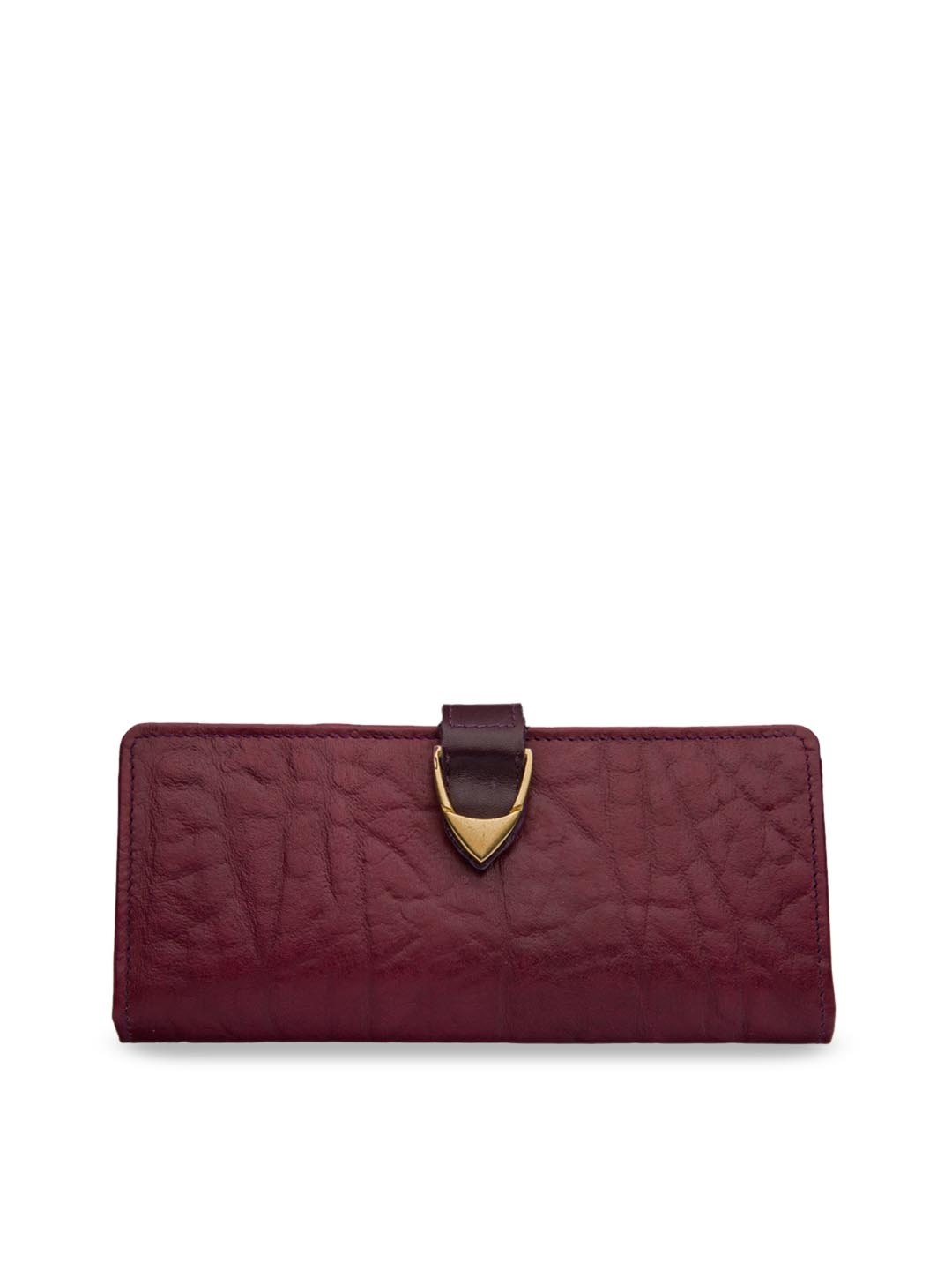 

Hidesign Women Purple Textured Leather Two Fold Wallet