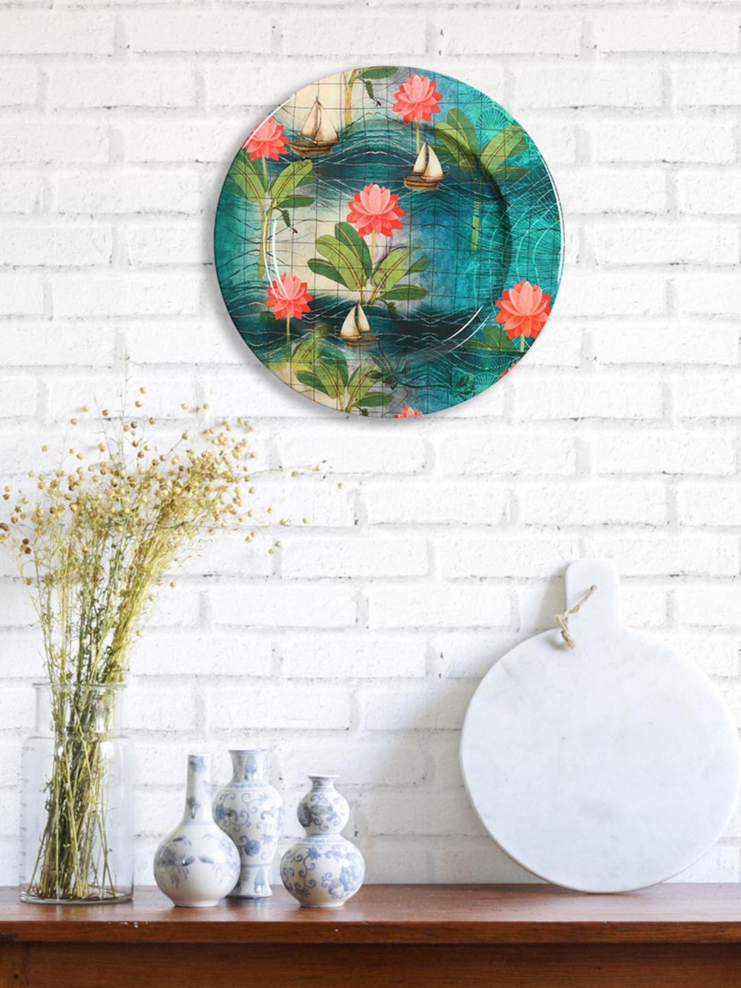 

India Circus by Krsnaa Mehta Teal Blue & Pink Cosmic Sail Iron Plate Wall Decor