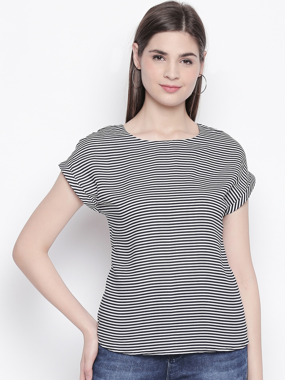 

Annabelle by Pantaloons Women Black Striped Top