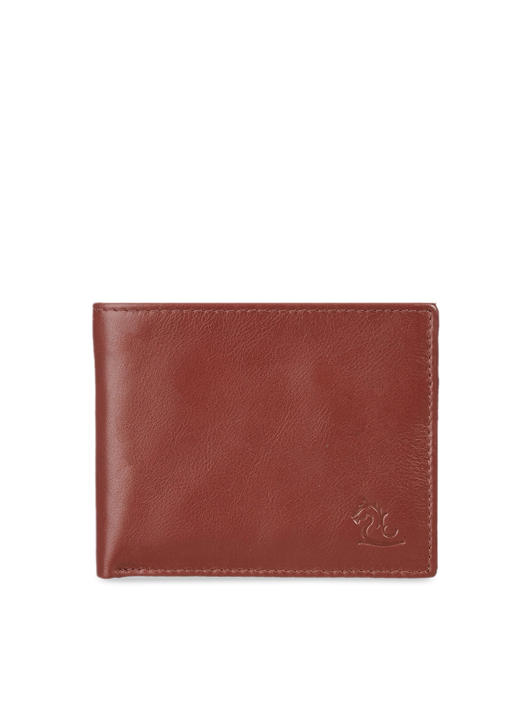 

Kara Men Tan Brown Leather Solid Two Fold Wallet
