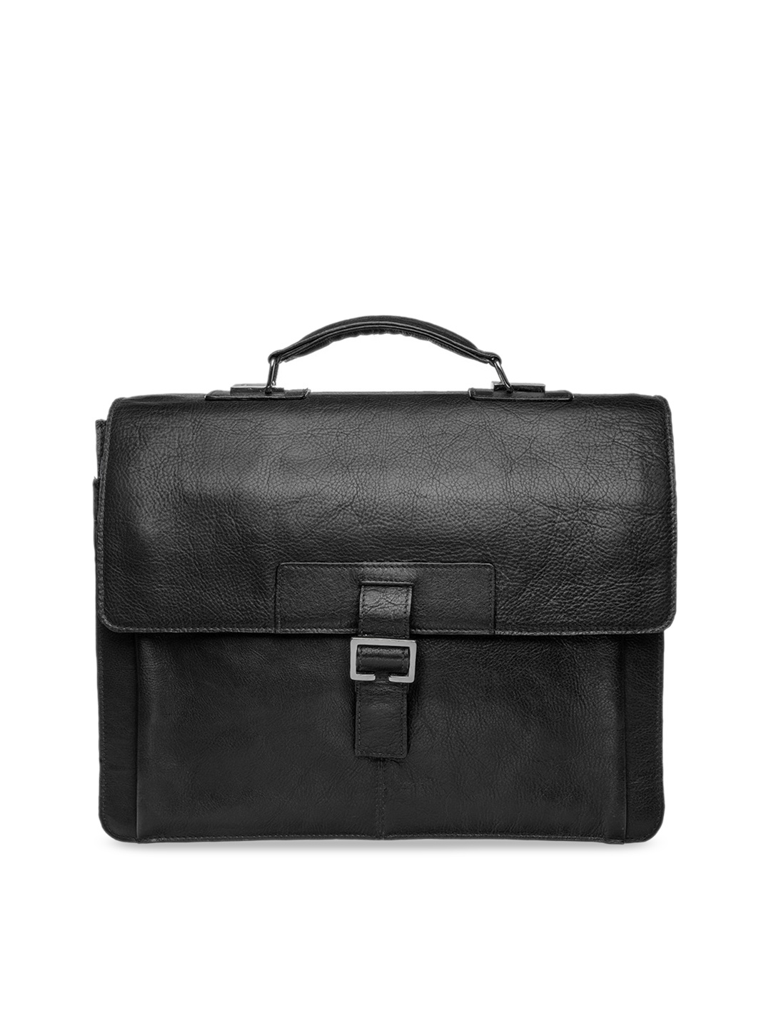 

Hidesign Unisex Black Solid Messenger Bag With Detachable Sling Strap