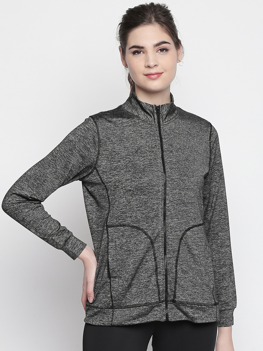 Ajile by Pantaloons Women Charcoal Grey Solid Sweatshirt