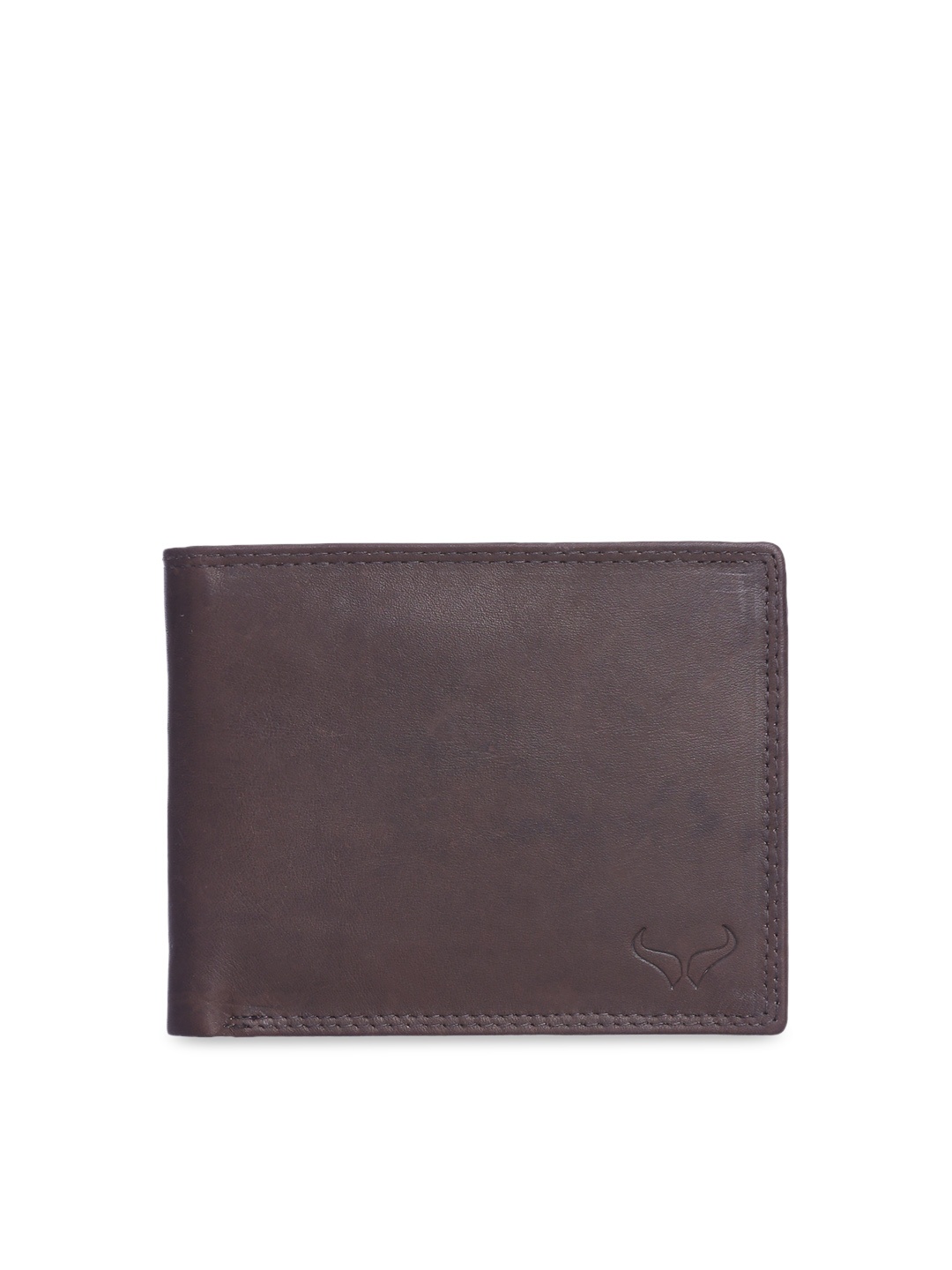 Bern Men Brown Leather Solid Two Fold Wallet