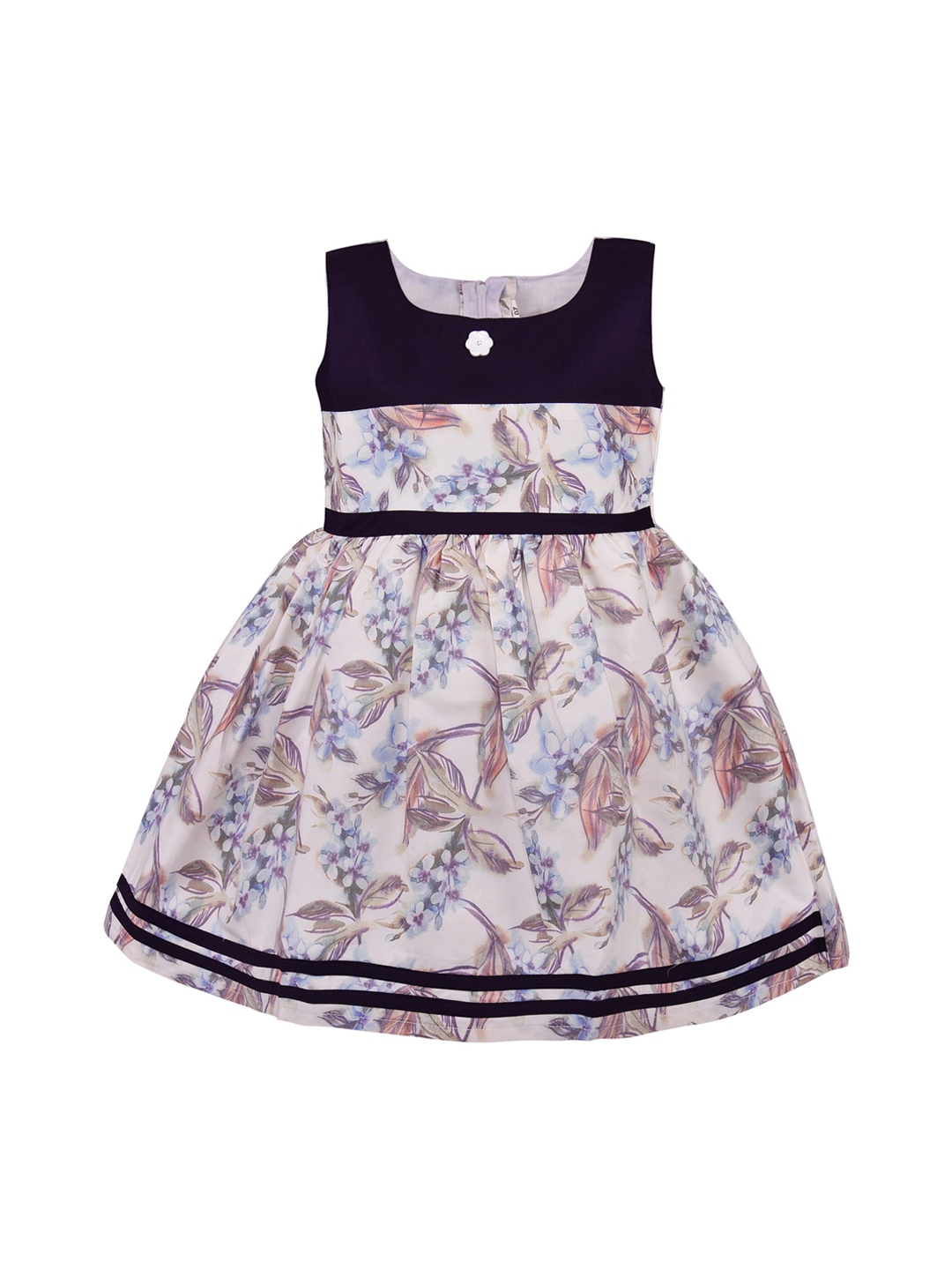 

Wish Karo Girls Off-White Printed Fit and Flare Dress