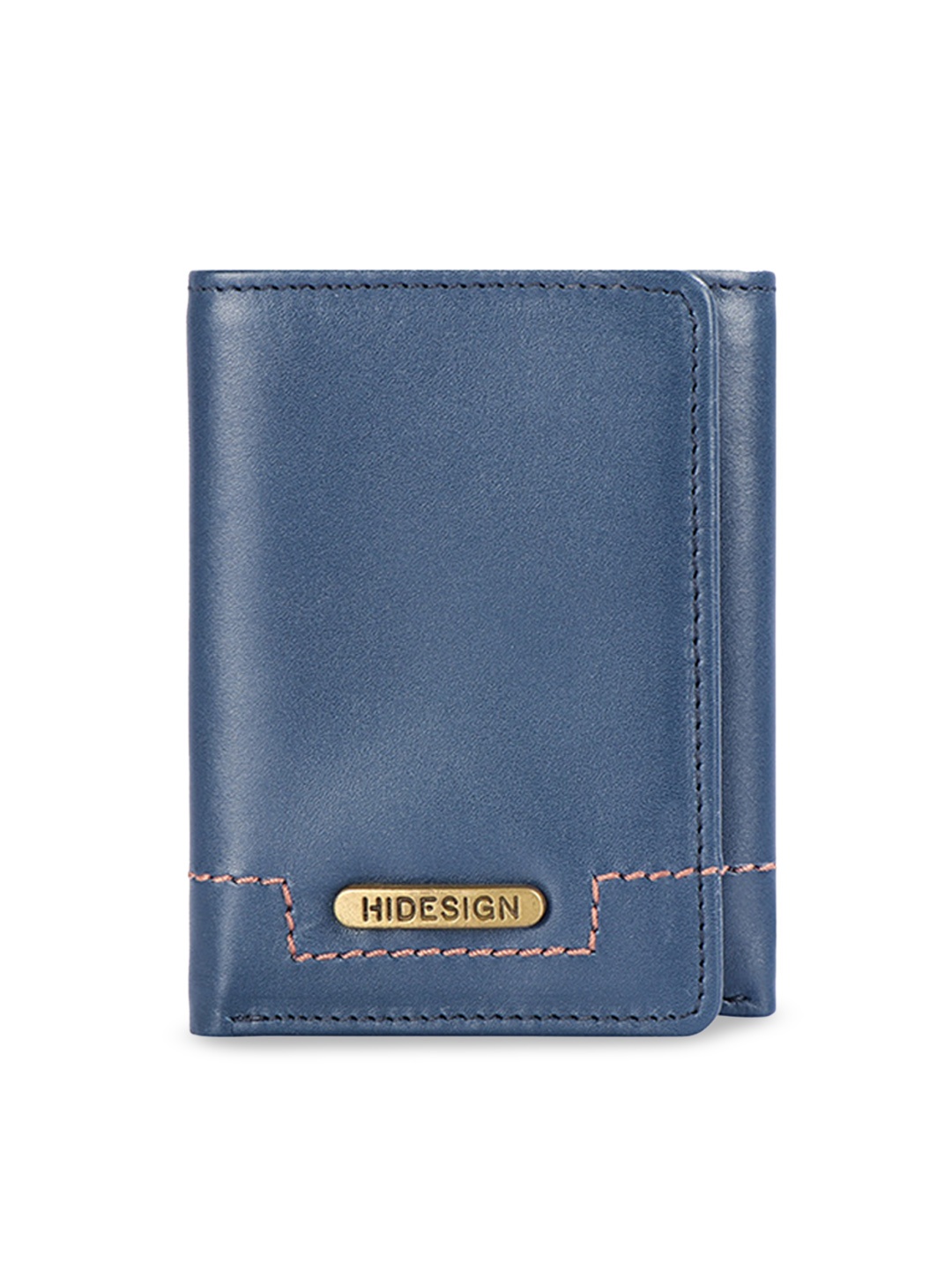 

Hidesign Men Blue Solid Leather Two Fold Wallet
