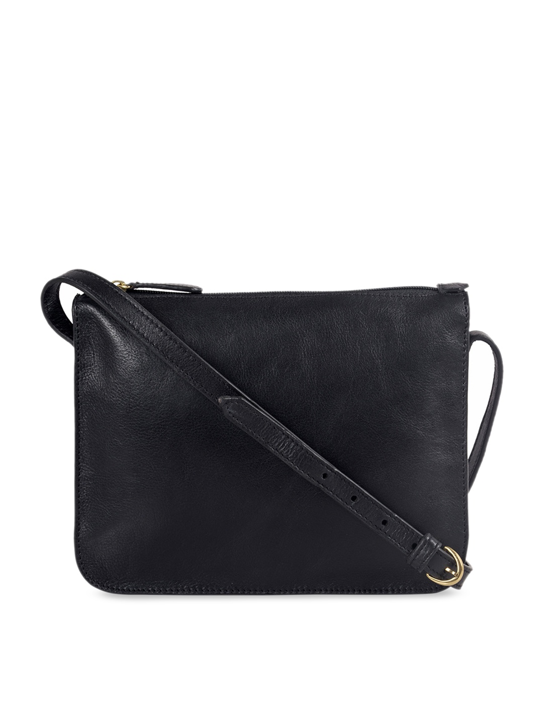 

Hidesign Men Black Solid Leather Messenger Bag