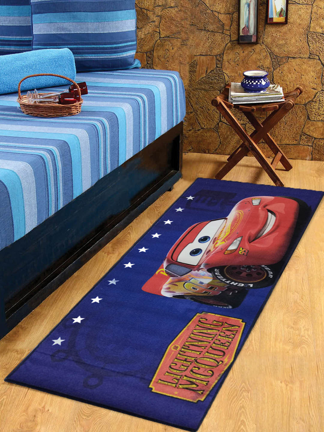 

Disney Kids Car Printed Floor Runner, Blue