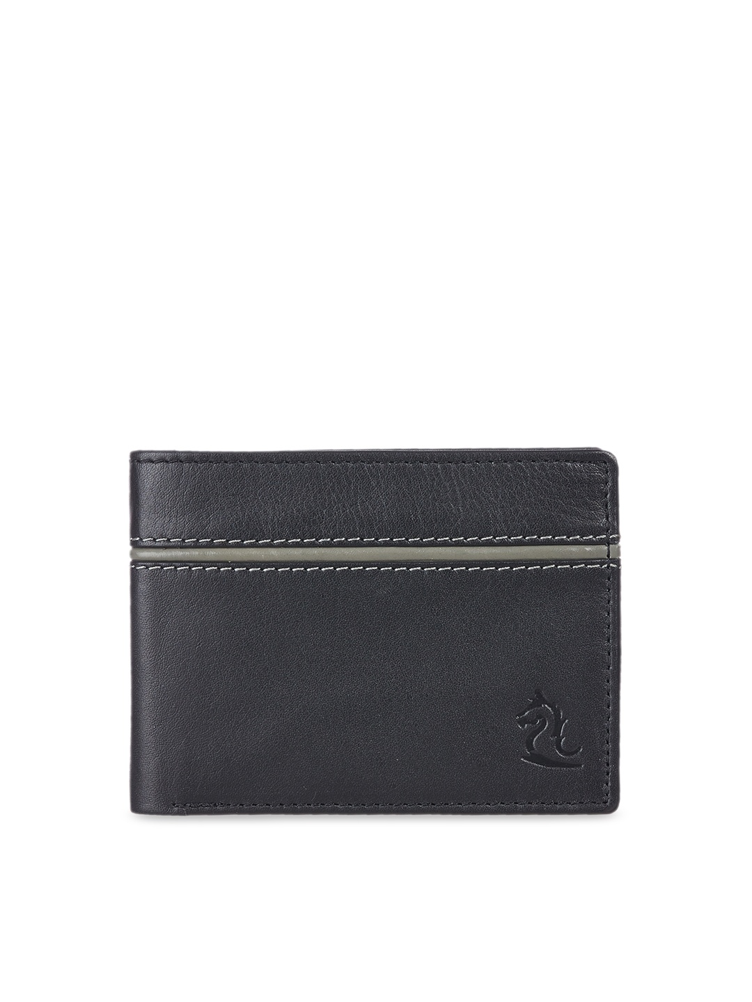 

Kara Men Black Leather Solid Two Fold Wallet