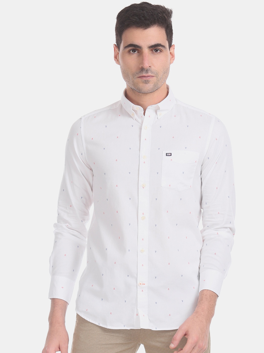 

Arrow Sport Men White Slim Fit Printed Casual Shirt