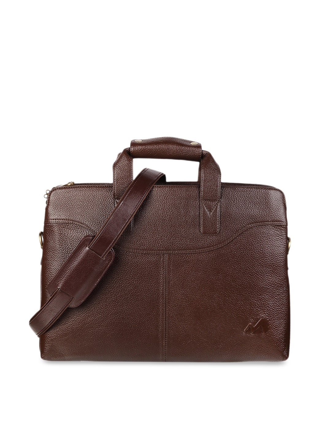 

Metro Brown Textured Leather Laptop Bag